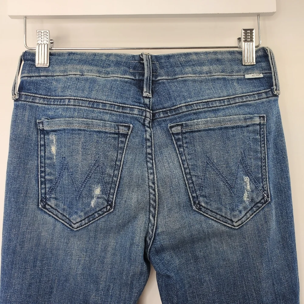 MOTHER The Looker Crop Gypsy Skinny Jeans Distressed - Picture 6 of 9